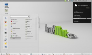 Linux Mint 12 Gnome 3 työpöydän osat on vähän erilaisia kun aikaisemmat. Menu on alapalkissa kuten ennenkin, sammuta tietokone löytyy nyt yläpalkin oikean kulman kuvakkeen alla. Yläpalkin vasemmassa laidassa löytyy pieni kuvake minkä kautta avautuu navigointi ikkuna, se avautuu myös Super (Windows) näppäimellä.