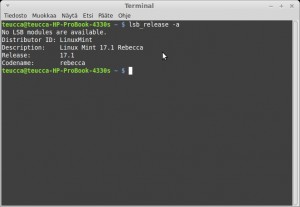 Päivitä Linux Mint 17 seuraavaan versioon Linux Mint 17.1 Rebecca Terminal